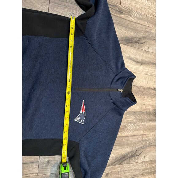 NFL New England Patriots Mens Half-Zip Pullover Sweatshirt S Blue & Black 2 Pock - Picture 3 of 7